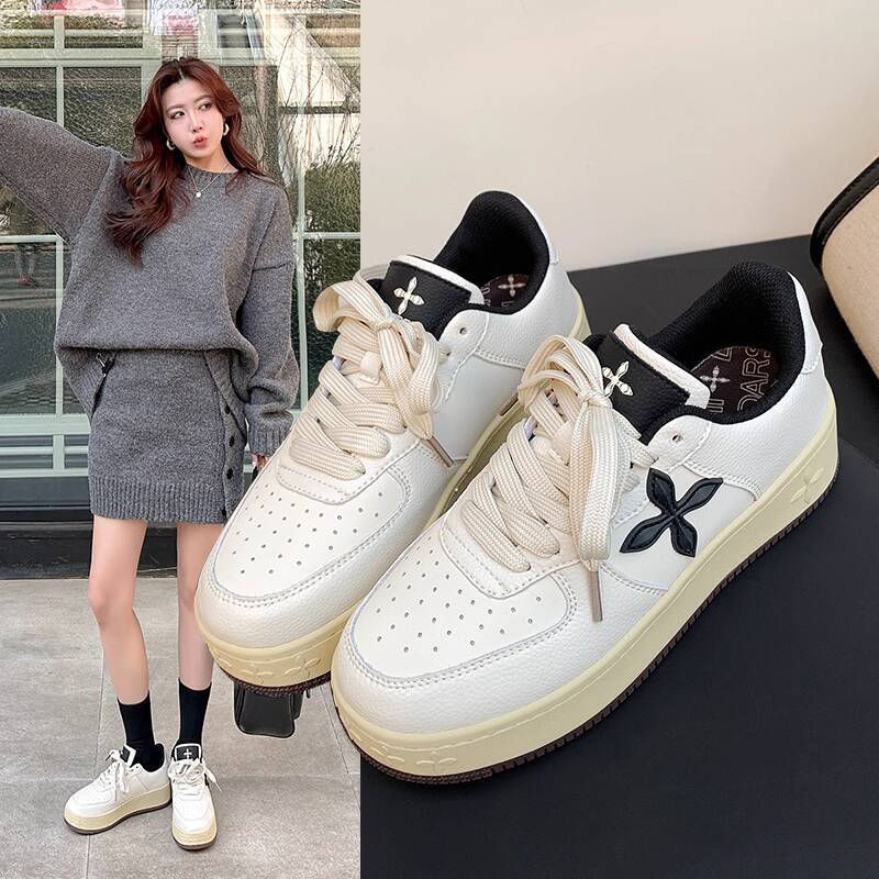 DARSII Sneakers Autumn Breathable Thick Sole Genuine Leather Height Increasing Women's Commuting Casual Shoes Men's Trendy Versatile