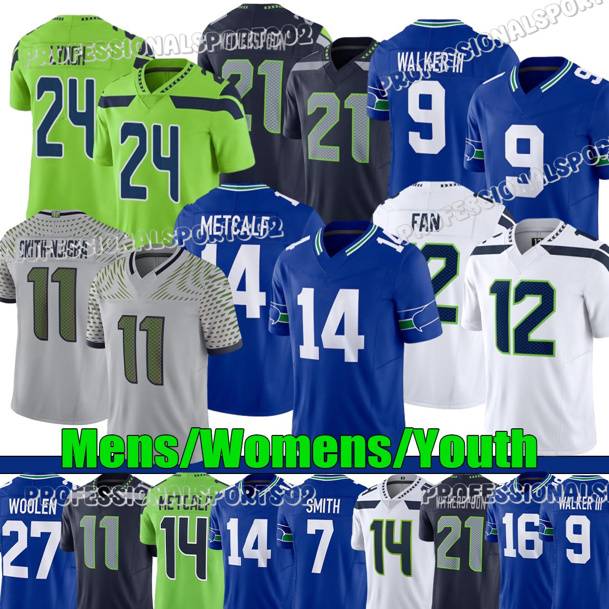 #14 DK Metcalf Jersey #7 Geno Smith Jersey Kenneth Walker III Tyler Lockett SeahawksS jersey#11 Smith-Njigba Devon Witherspoon Sam Howell Fant Tomlinson Williams Cross