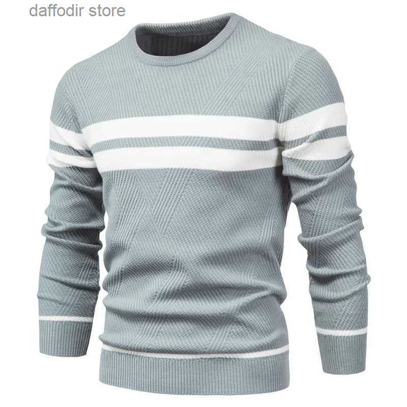 New autumn Pullover mens sweater Oneck patch work long slved warm slim fit sweater mens casual fashion sweater mens clothing W241007 S250902