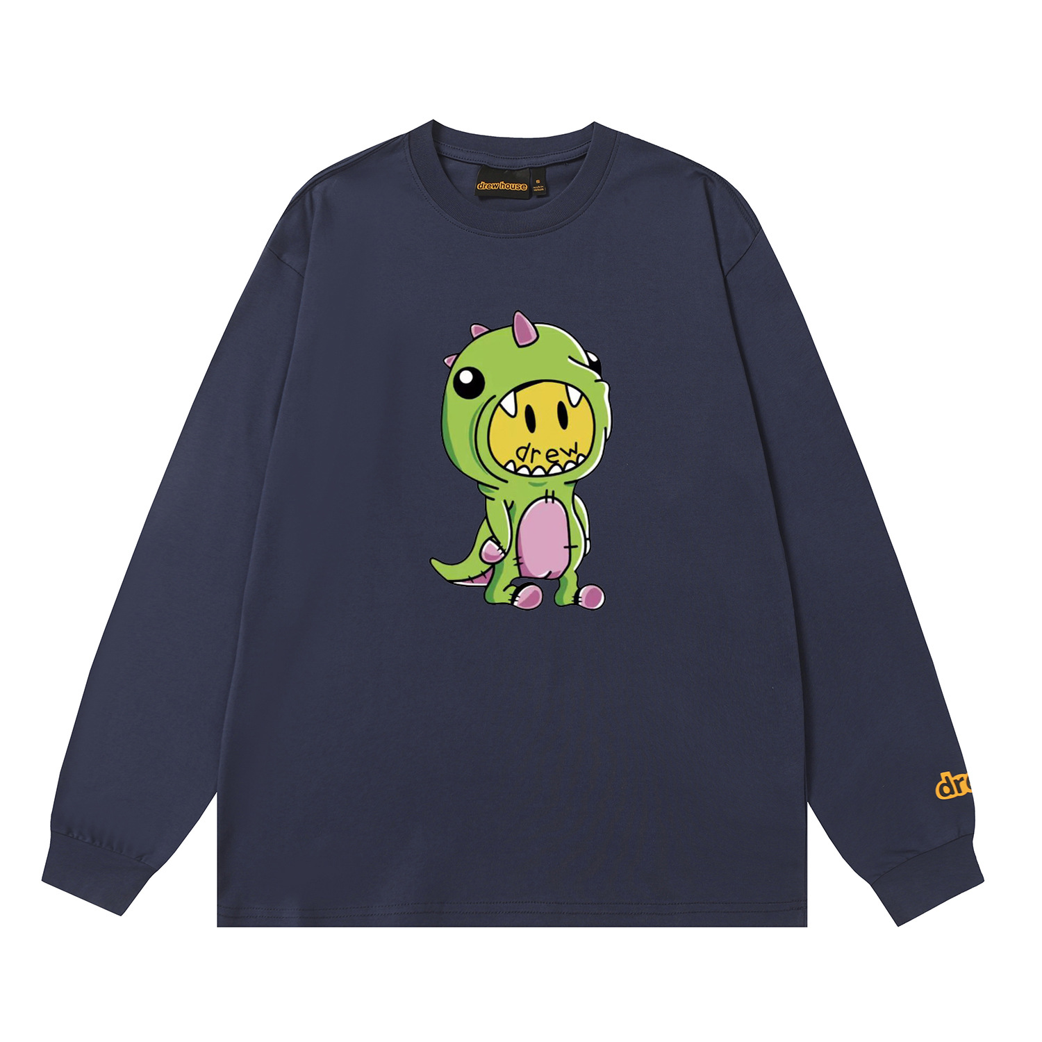 Drew House New drew Little dinosaur T Shirt Men's and Women's Long Sleeve Tshirt Designer Luxury