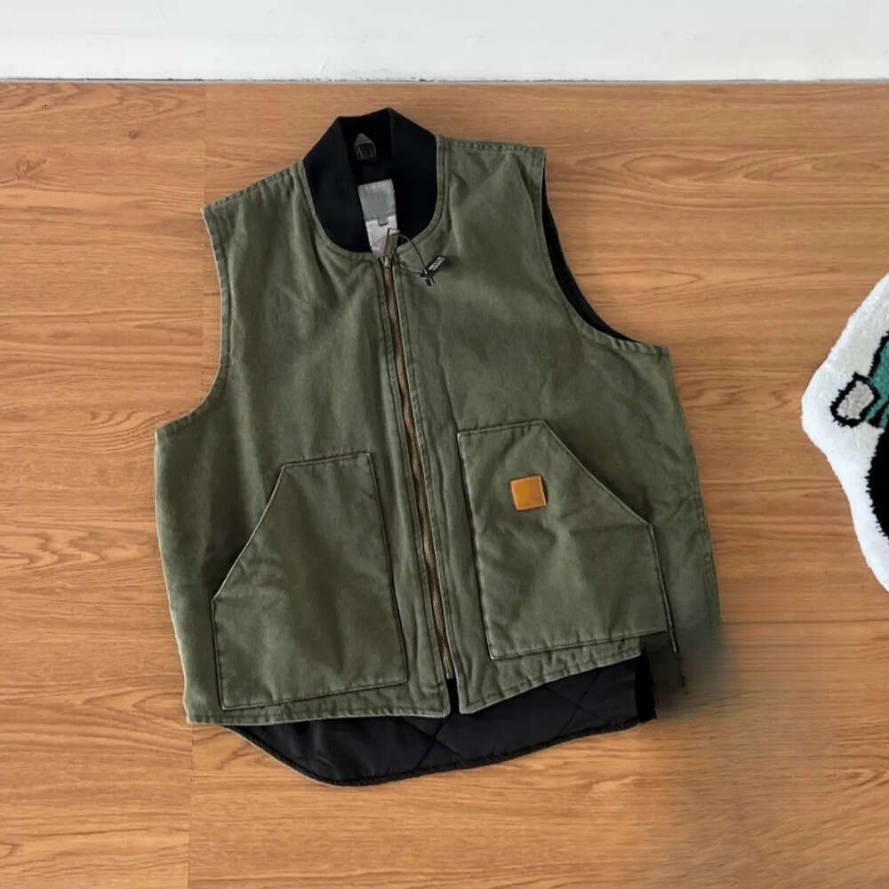 Carharretly Gilet Jacket Men Vest Designer Jacket Mens Jacket Classic Style Cavans Fabric Cotton Fill Warm Short Vest Vintage Wholesale Price 2De