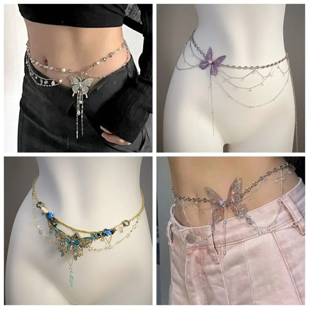 Fashion Butterfly Waist Chains Advanced Elegant Hip Chain Waist Accessory Versatile Belly Chain Women250901