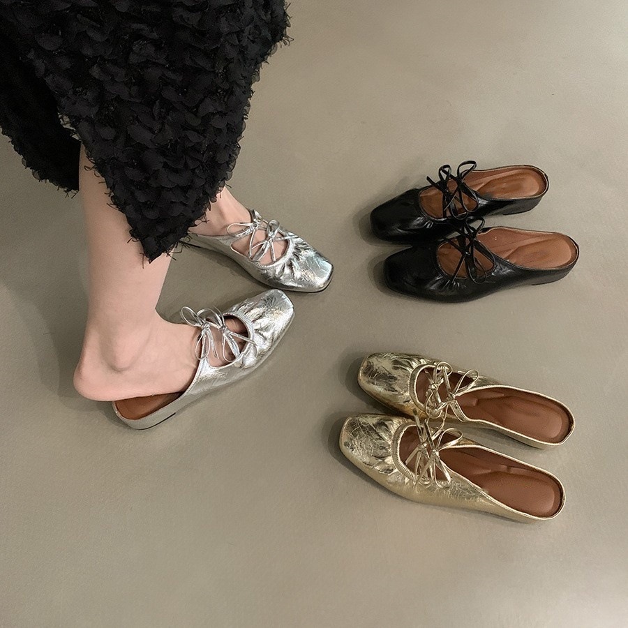 Designer Luxury Hidden Wedge-shaped Bow Strap Design Closed Toe Toe Women's Fashionable Outdoor Maryjane Style Sandals Soft Insoles Minimalist So