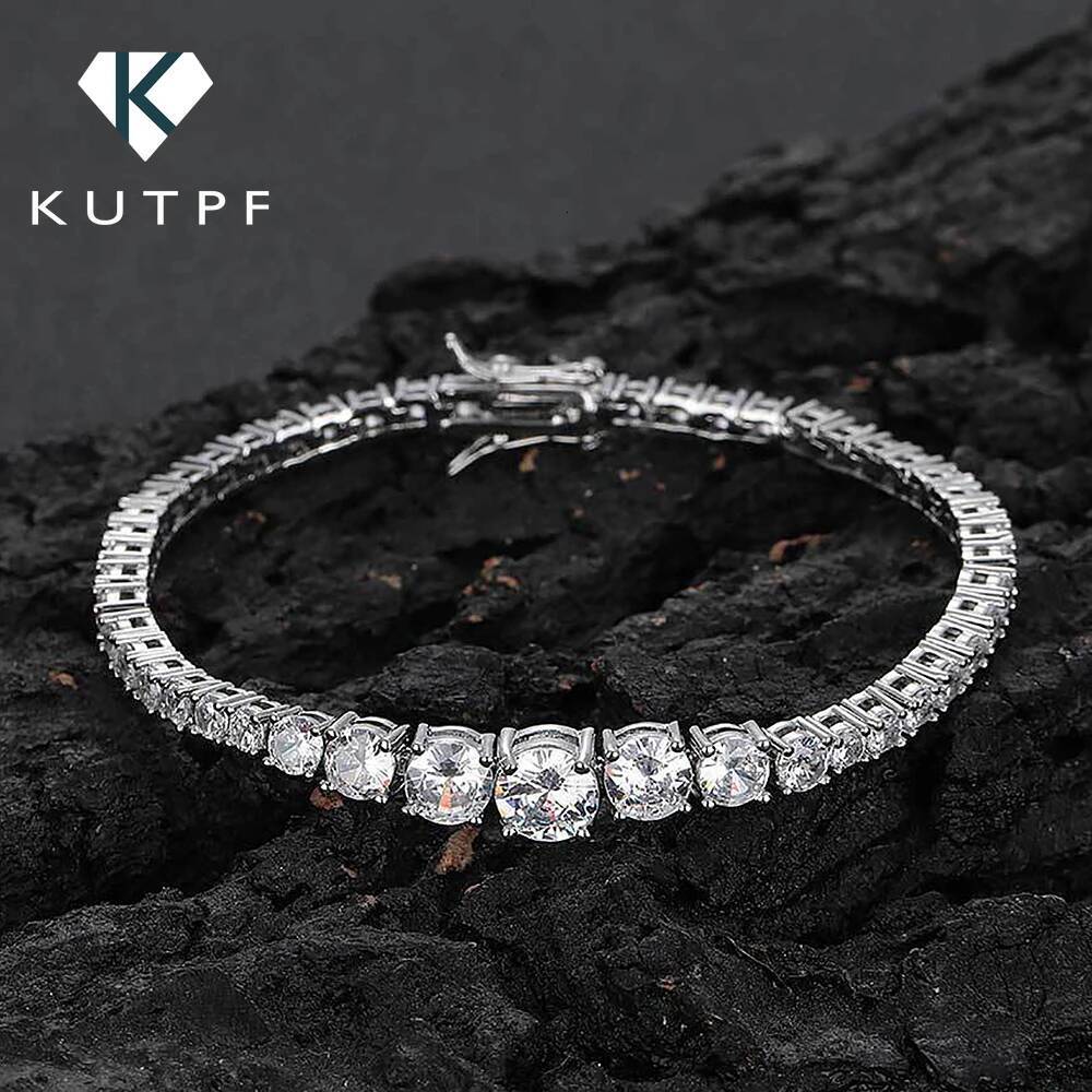 Full Moissanite Tennis Bracelet for Women GRA Certified 35mm Size Gradient Lab Diamond Bracelets S925 Silver Plated 18K Gold