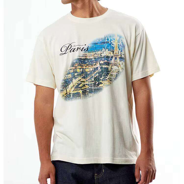 High Quality 100% Cotton Oversized 250gsm Heavyweight Formal Style DTG Printed Men's Fashion T-Shirt