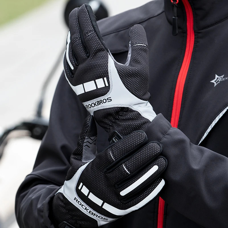 ROCKBROS Heated Winter Glove Cycling Gloves USB Electric Rechargeable Ski Gloves Touchscreen Motorcycle Riding Hiking Snow Glove 250901