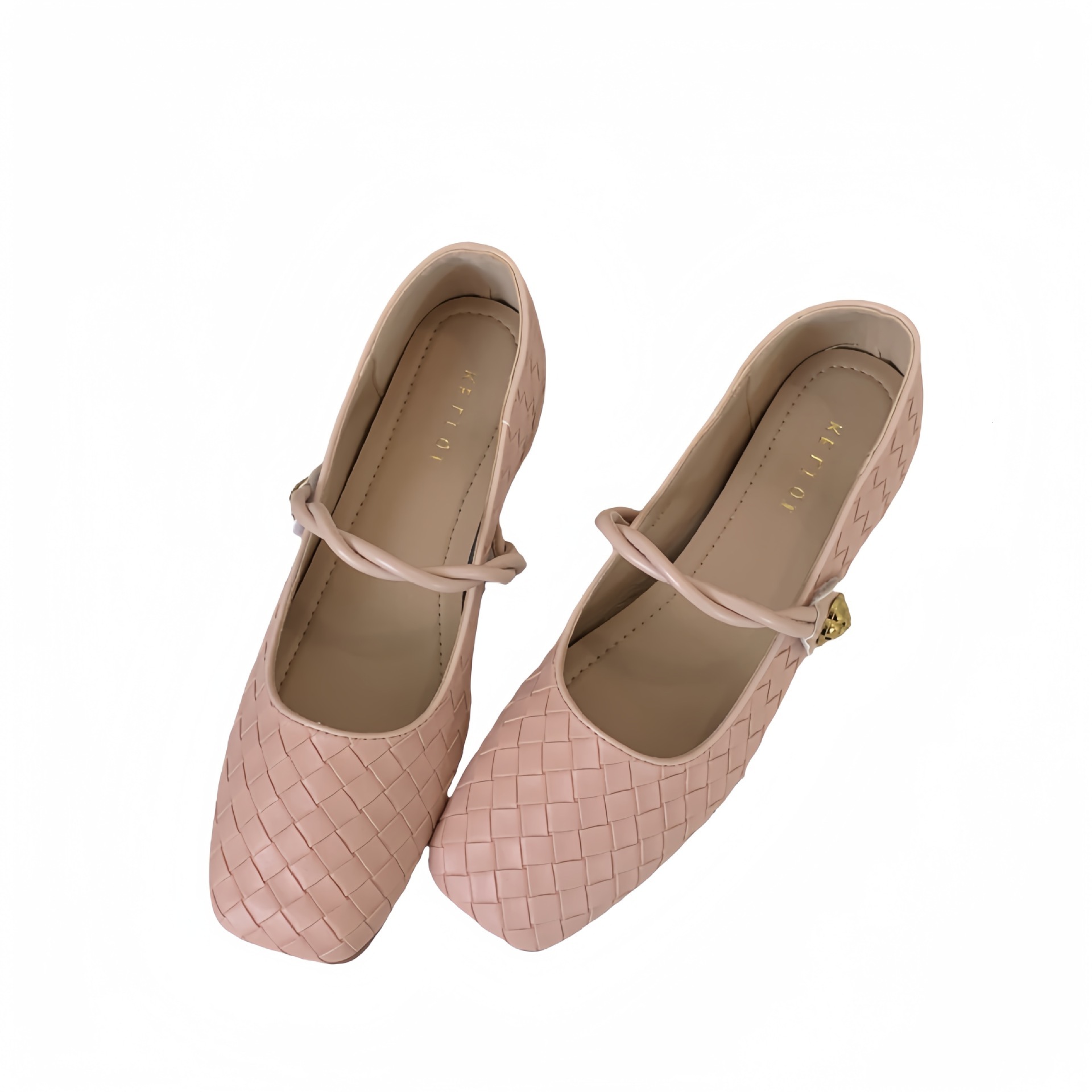 Designer Luxury The Flat And Comfortable French Retro Classical Woven Square-toed Mary Jane Women's Shoes Simple Versatile Suitable For Important