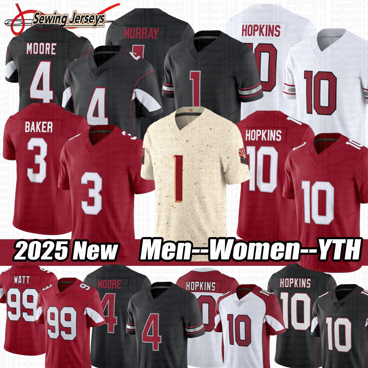 Arizona city CardinalsS jersey Marvin Harrison Jr. Kyler Murray Trey McBride Budda Baker JJ Watt James Conner Trey Benson Paris Johnson Football Jerseys