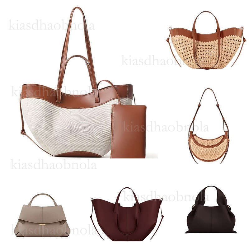 Luxury designer bag Cyme Bag tote bag Half month bag Smooth leather shoulder strap tote bag Fashion ladies hybrid body bag Mini wallet Textured leather tramp bag