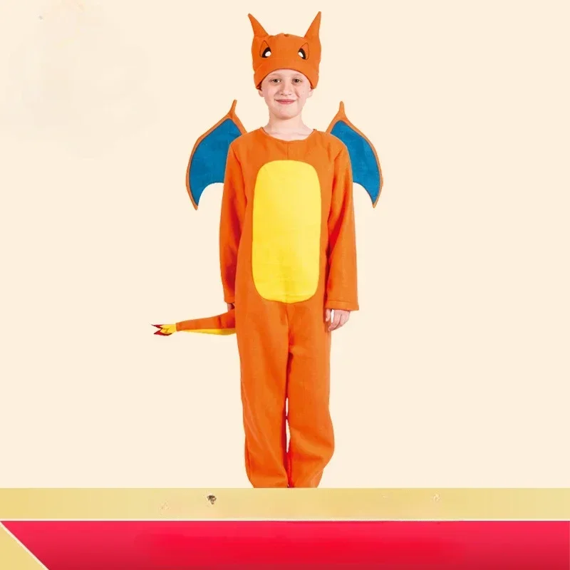 Dragon Charizard Cosplay Costume Onesies Kids Anime Role-Playing Halloween Party Children Christmas Gift