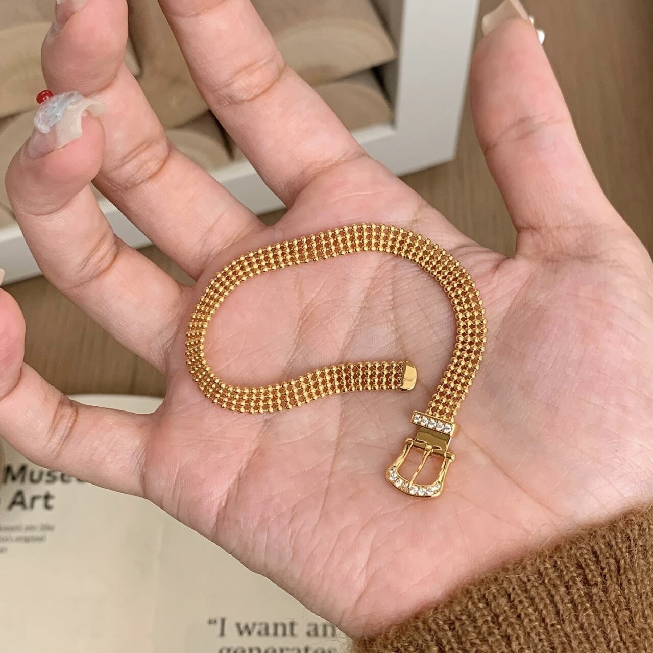 Luxury Brand Designer Jewelry Italian Hollow Milanese Lace Bracelet For Women, Niche Design, Micro Inlay Watch Band, Wrist Chain, Wholesale