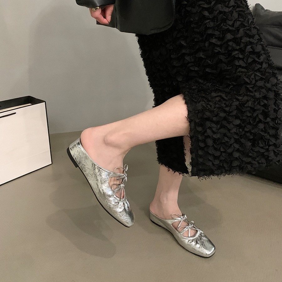 Designer Luxury Hidden Wedge-shaped Bow Strap Design Closed Toe Toe Women's Fashionable Outdoor Maryjane Style Sandals Soft Insoles Minimalist So