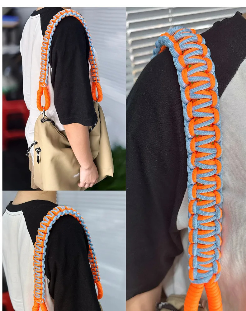 Adjustable Paracord Woven Bag Strap Purse Shoulder Strap Replacement for Bag Non Adjustable Braided Paracord Rope Handbag Strap 250902