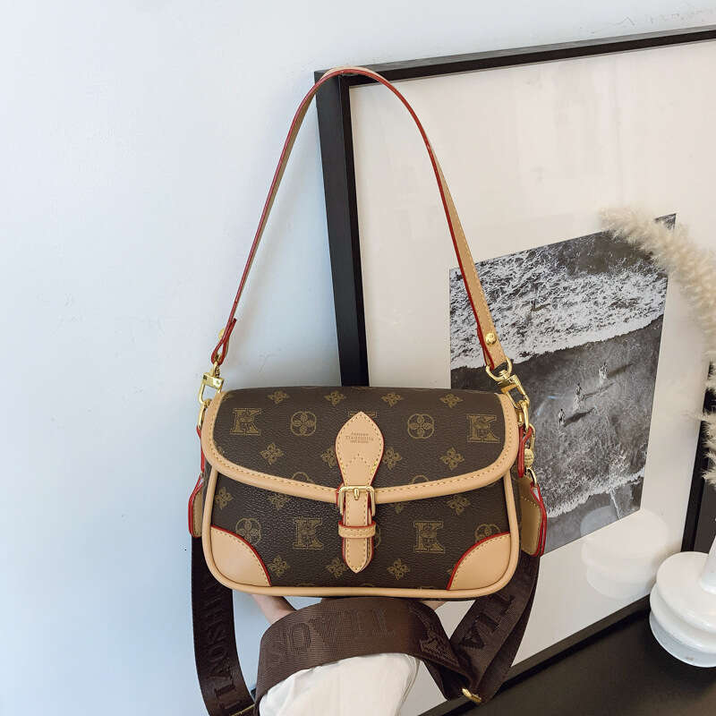 Designer Crossbody Bags Fashion Saddle Bag for Women 2025 New Printed Small Square Light Luxury Shoulder Crossbody Bag