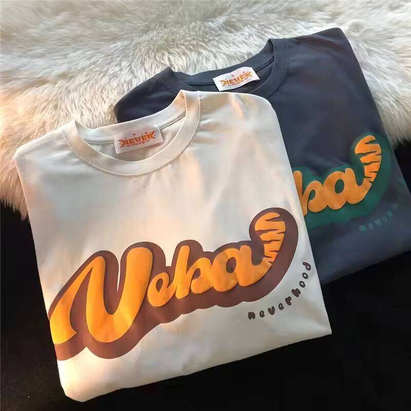 High Quality 100% Cotton Streetwear Oversized Logo 3D Puff Print T-Shirt Fashion Men's Clothing Manufacturer