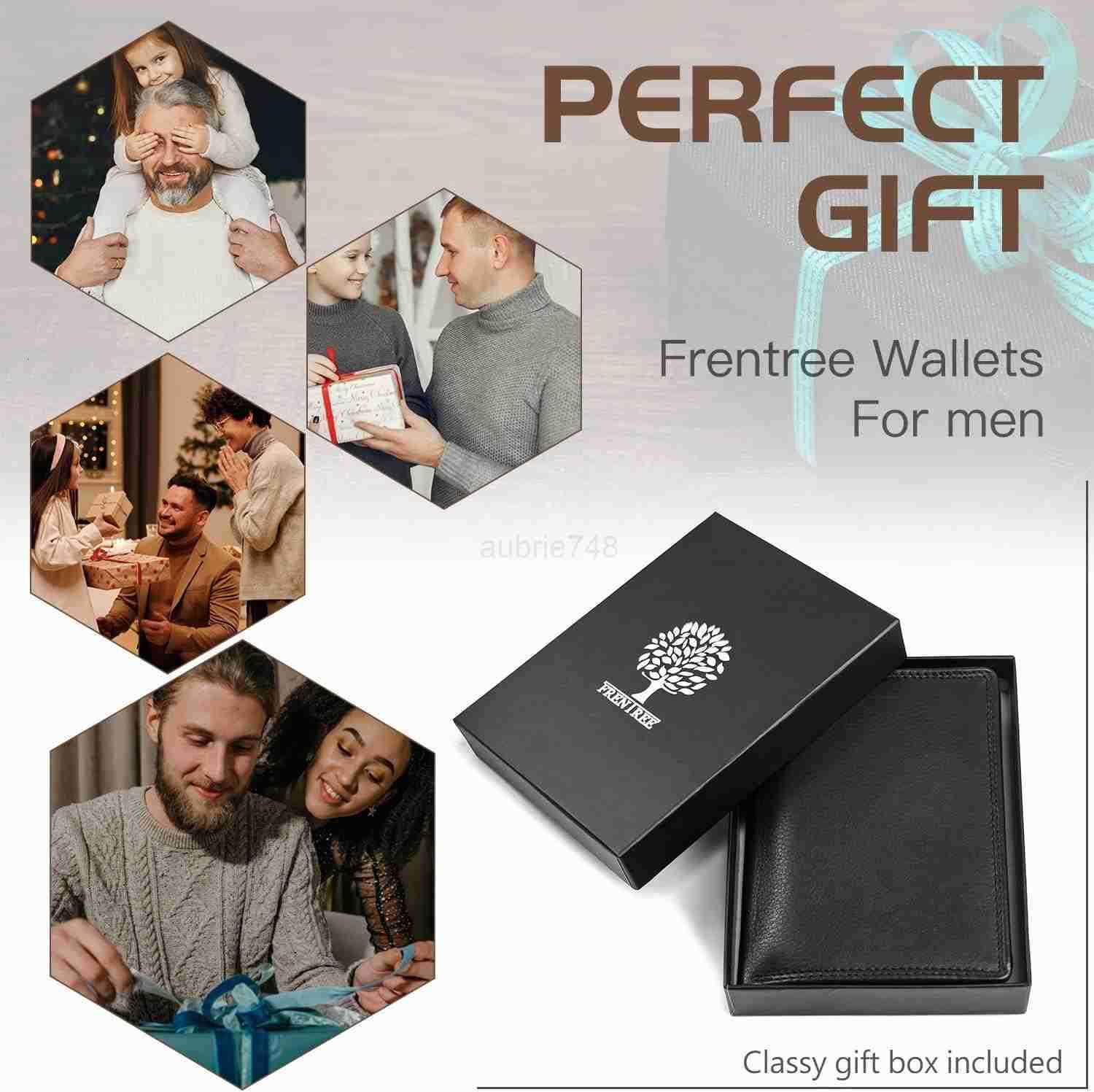 Mens Trifold Nappa Leather Wallet 15 Card Slots RFID Protection Portrait Format BlackZ250911