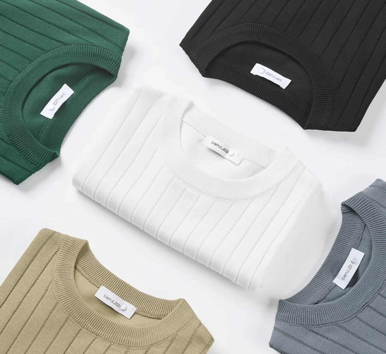 Summer Knitted Striped Short Sleeved T-shirt Men's Sports Fitness Base Shirt Versatile Loose Round Neck Casual Business T-shirt