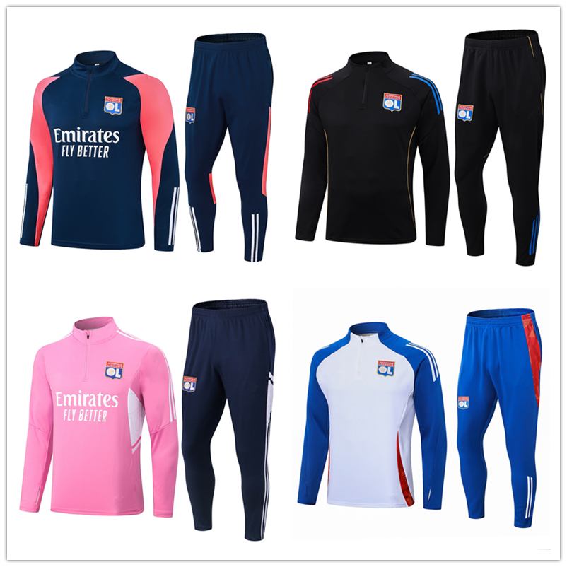 Kids Clothing kit 2024 2025 MIKAUTADZE Maillot de foot athletic Half pull training suit outdoor apparel ORBAN NUAMAH OL FOFANA football shirts kits Lyon Sportswear