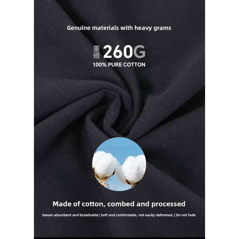 High-Quality 260GSM 100% Cotton Clothing Logo Design O-Neck Short Sleeve Men's T-Shirt