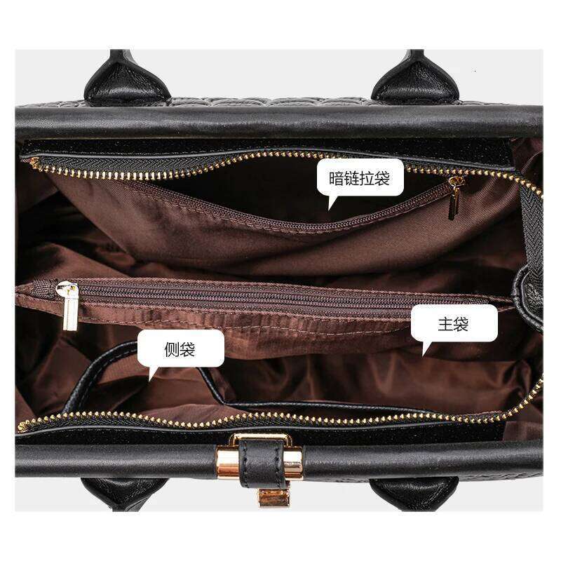 Aidrani Genuine Leather Women's Handbag, Fashion Crocodile Pattern Design, High-End Cowhide Bag Large Capacity