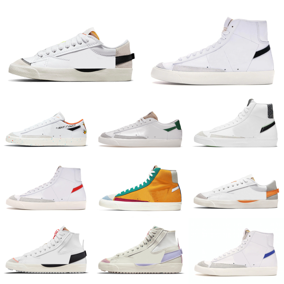 Designer Top Blazers Mid Casual Shoes Classic Vintage Mens Women Red Black White Indigo Pine Green Summit Arctic Punch Sail Gum Jumbo Trainers Platform Sneakers L88