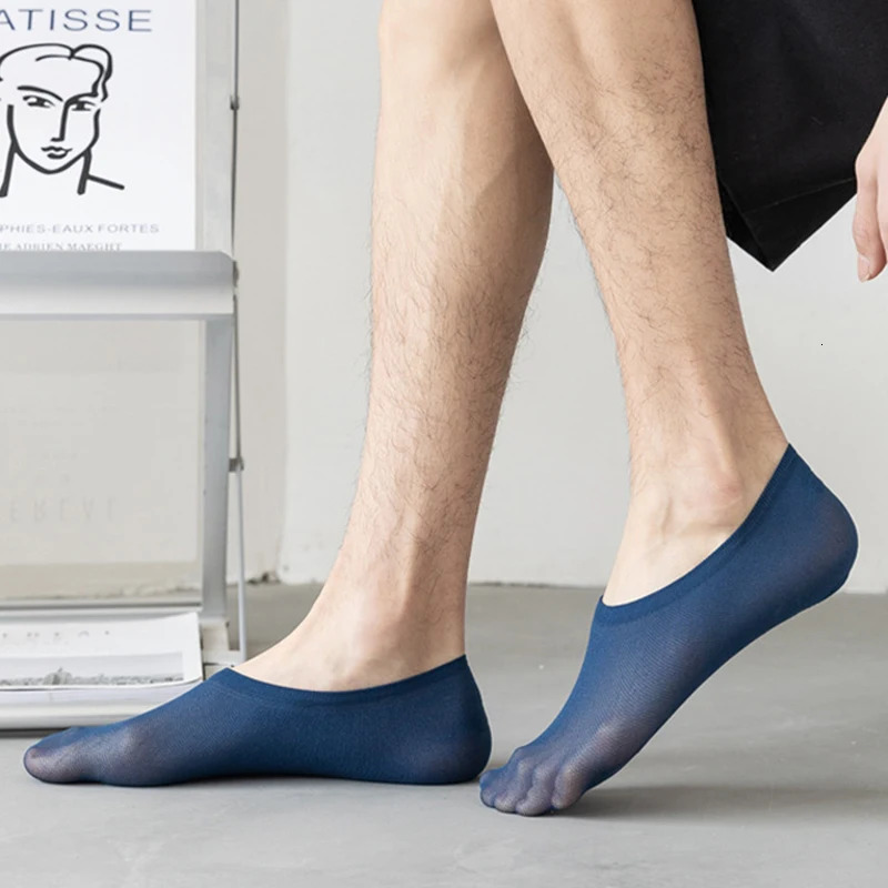 10 Pairs Men Male Invisible Elastic Non Slip Silicone Short Sock Slippers Summer Thin Breathable Casual Nylon No Show Boat Socks 250902