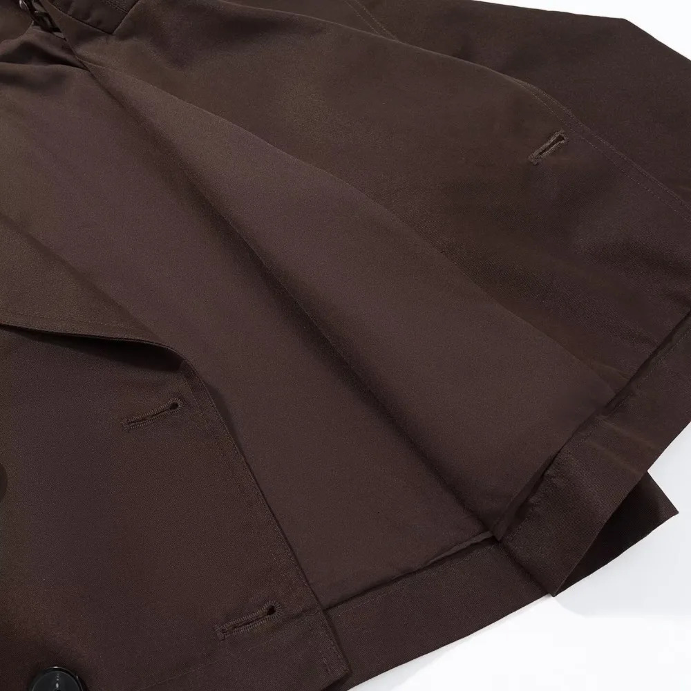 TRAFZR Brown Trench Coat Woman Long Sleeve Urban Solid Cropped Womens Casual Classic 2025 Trend Jackets Outerwears 250823