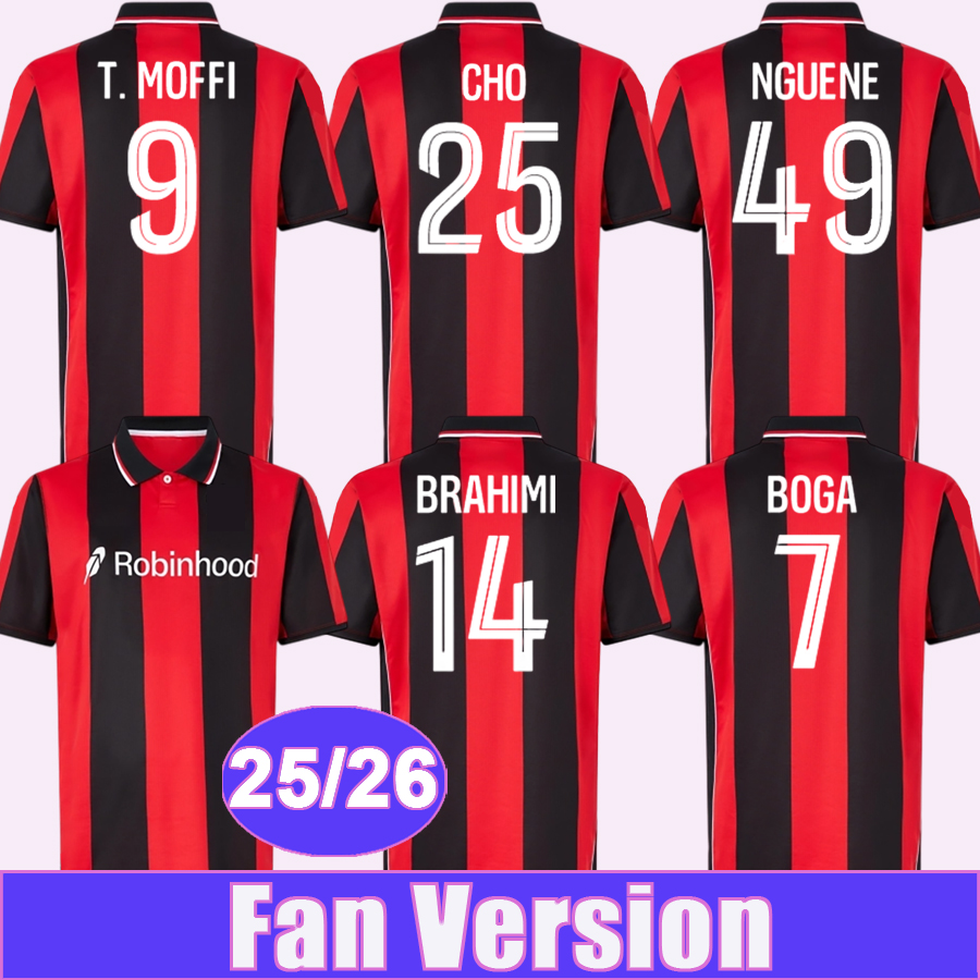25 26 OGC Nice Mens Soccer Jerseys BOGARDE T.MOFFI BRAHIMI JANSSON CHO NGUENE ABDI DANTE BOUDAOUI ROSARIO S.DIOP LOUCHET Home Football Shirts