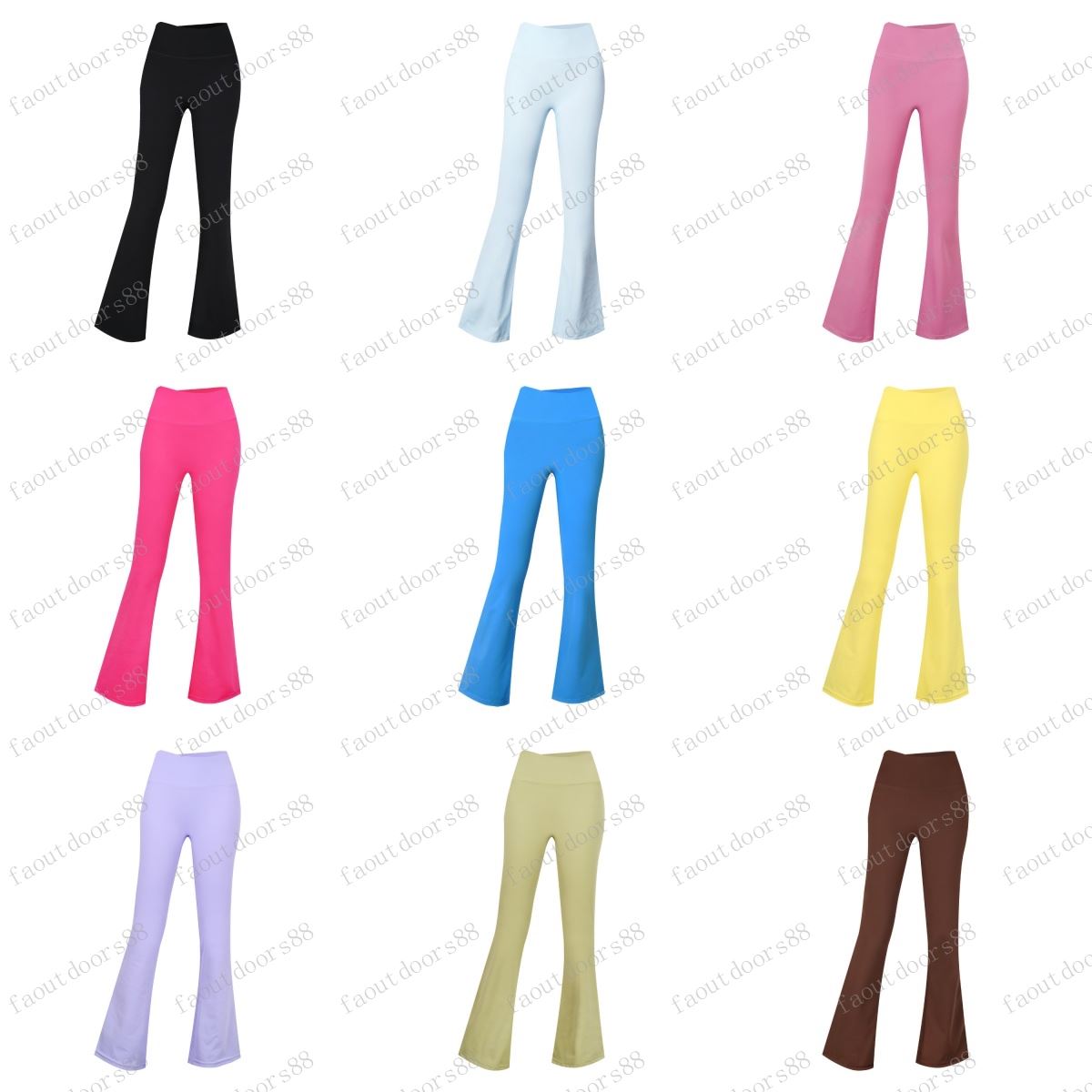 2025 5A Womens Pants Comfortable Long Ladies High Waist Soft Fabric Straight Jogger Trousers Wide Leg Yoga Fitness flared trousers leggings