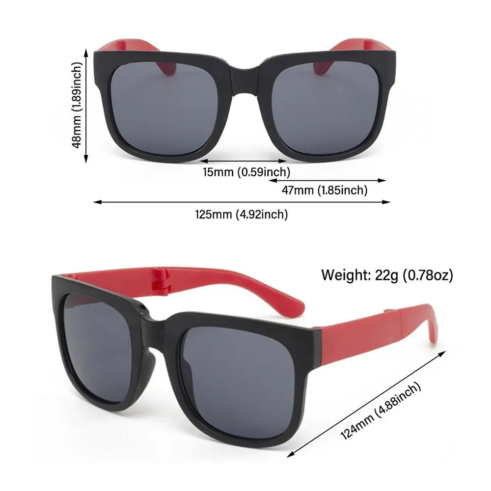 Square Frame Kids Fashion UV 400 Outdoor Foldable Sunglasses Children Eyewear for Toddler Boys and Girls Z260305