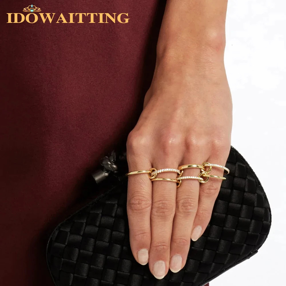 Mix Color Multi Pieces Stacking Engagement Band Link Rings for Women Plain Micro Paved 5A CZ Stack Full Finger Jewelry 250901