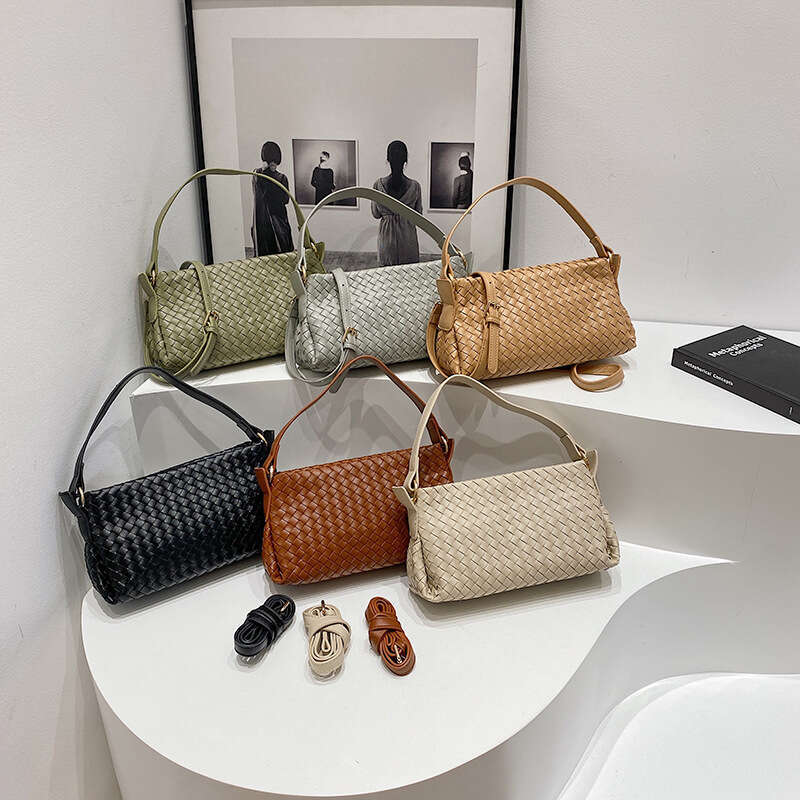 Dhpet_Wholesale 2025 Women's Woven Square - Textured Shoulder Purse With Double Straps, Small Crossbody Bag For Work Commute