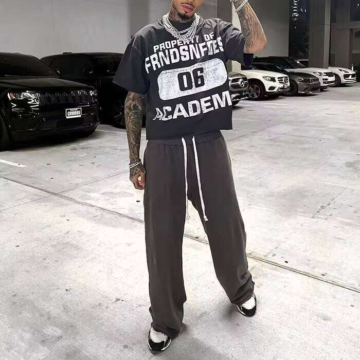 Men's Clothing 100% Cotton Heavyweight Streetwear Loose Shirt Graphic Cut Screen DTG Print Quality T-Shirt Factory