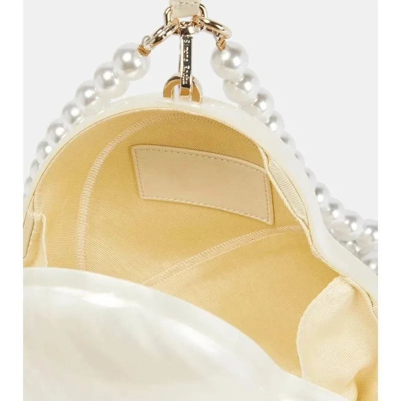 Heart Shaped Evening Bag Female Acrylic Pearl Fashion Trend Handbag HighGrade Wedding Party Lovely Mini Purse Clutch 250901