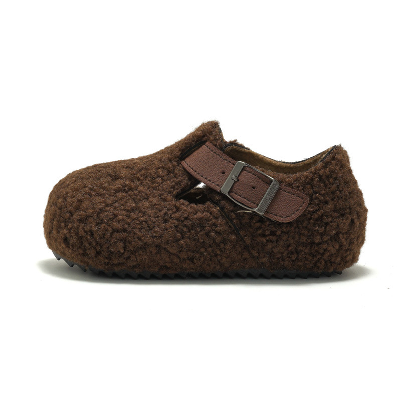 Autumn Winter New Design Kids Plush Warm Casual Shoes Cork Sole Comfortable Cotton Shoes For Boys Girls Big Sizes 20-34 Free Shipping