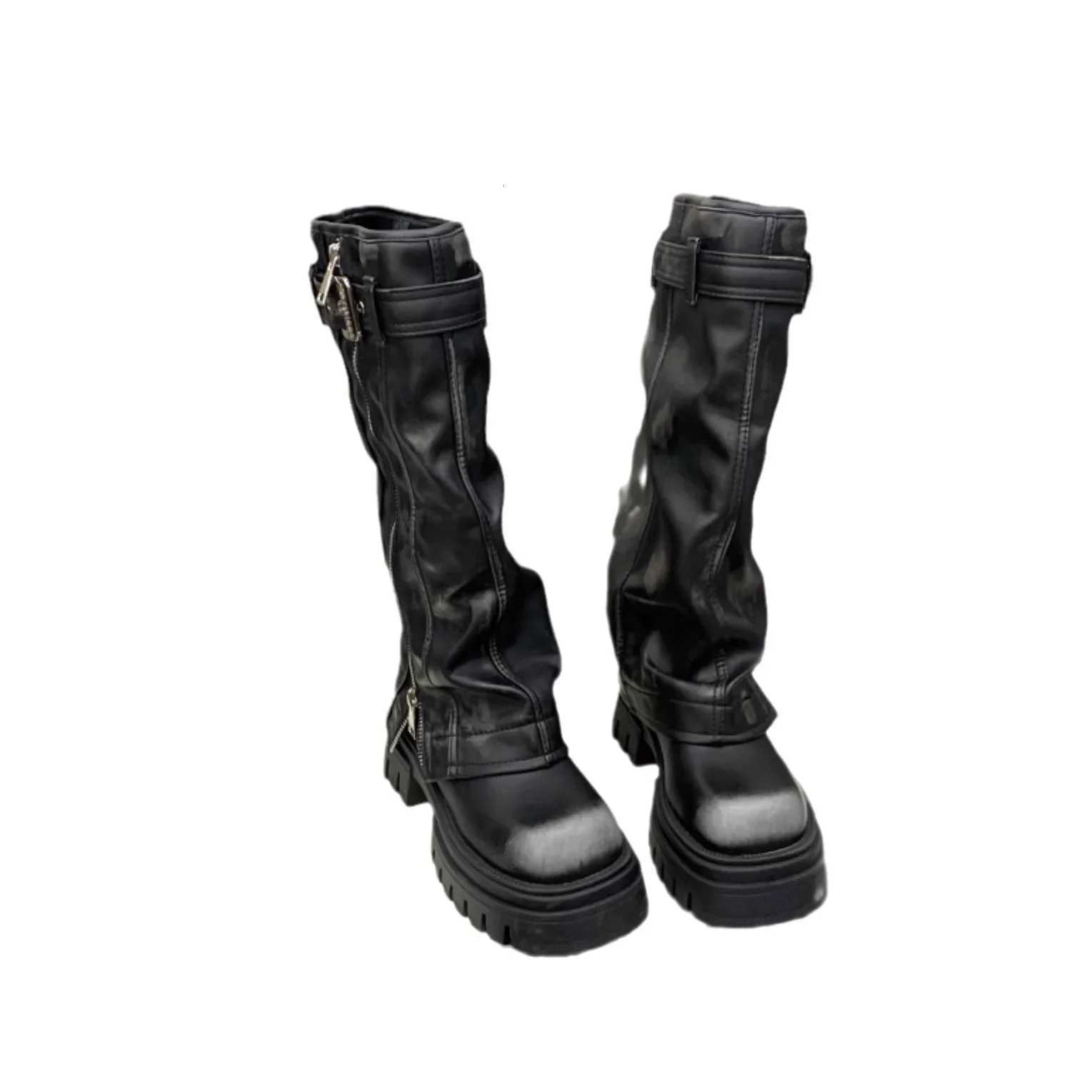 New Autumn Winter Women Flats Heel Women Long Boots High Quality Leather Ladies Knee High Boots W250902