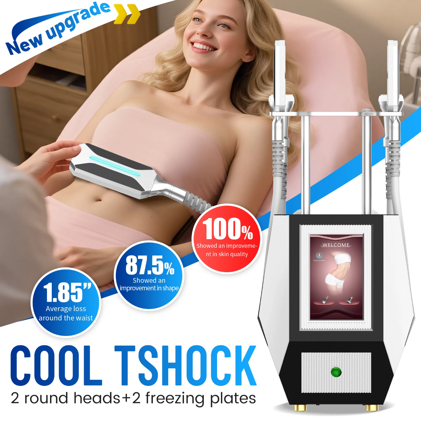 Product 4 Handles Cryo Ems Plates Pads Sculpting Machine Cryoskin Skin Lifting Cool Freeze Fat Burning Device for Slimming CE/ROHS