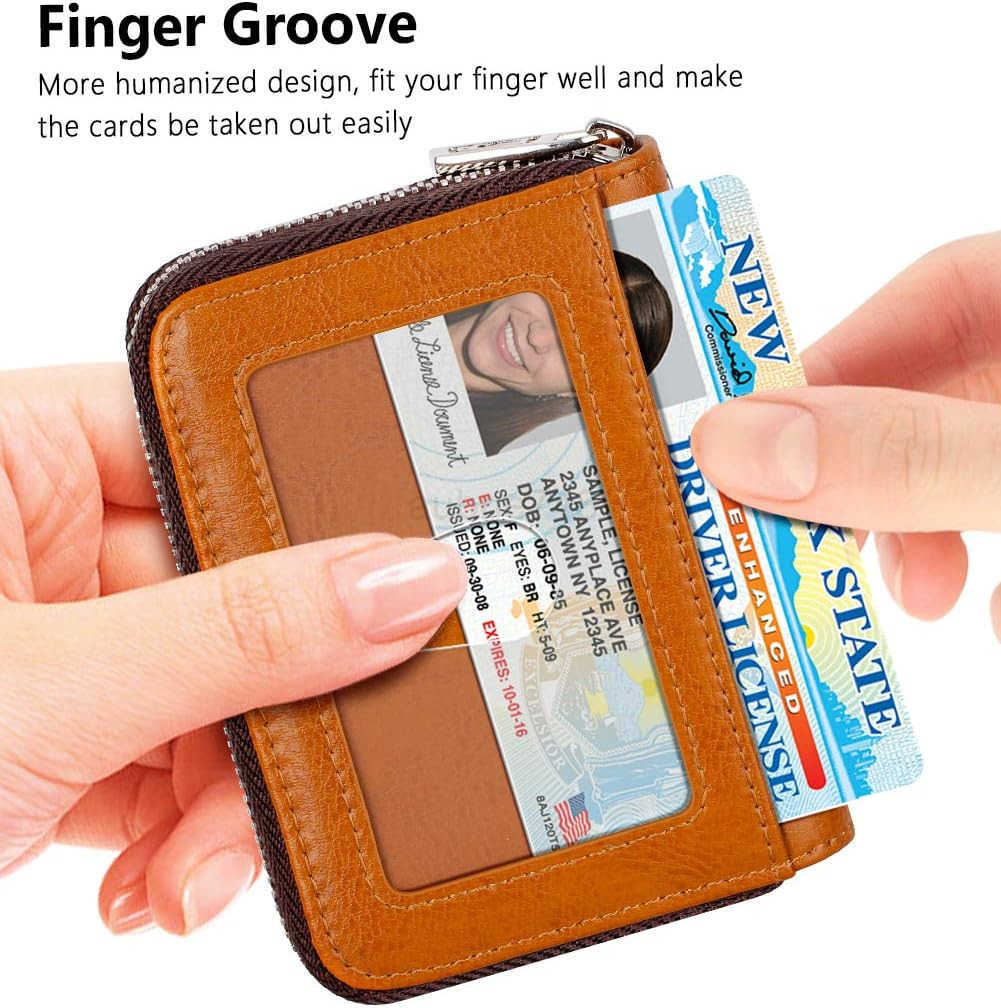 Zipper Wallet Women RFID Blocking CARD Wallet Business Card Holder Compact Size KeyChain WalletZ250911