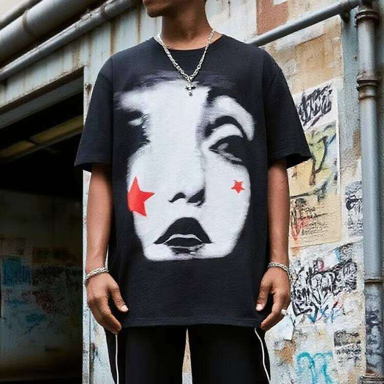 Men's O-neck T-shirt 100% Cotton Quality Oversized Street Style Printed Logo Knitted Clothing Manufacturer