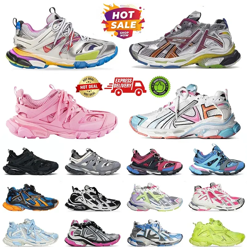 Designer Casual Shoes Runner 7.0 7.5 Track 3.0 Men Women Sneakers Triple White Black Pink Grey Beige Sneakers Gomma Leather Nylon Printed Platform Casual Shoes
