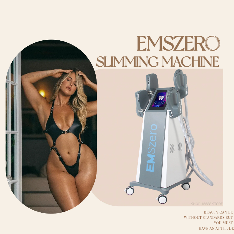 EMSzero MYOslim Ems Sculpting Electro Magnetic Stimulation Body Sculpting and Muscle Building RF 4 Handles Slimming Machine Painless And Non-traumatic
