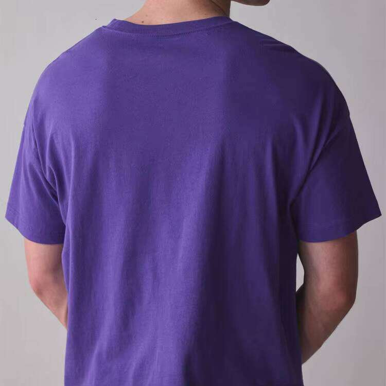Men's Purple/white T-shirt China Manufacturer 100% Cotton Knitted High Quality Popular Design Advanced Printing Pattern