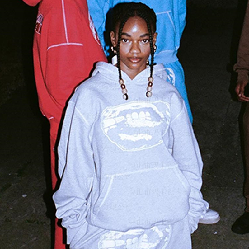 Men's Hoodies Hip-hop Fashion Trend Men Clothing Set Punk High Street American Embroidered Pullovers Gothic Harajuku Casual Sportswear