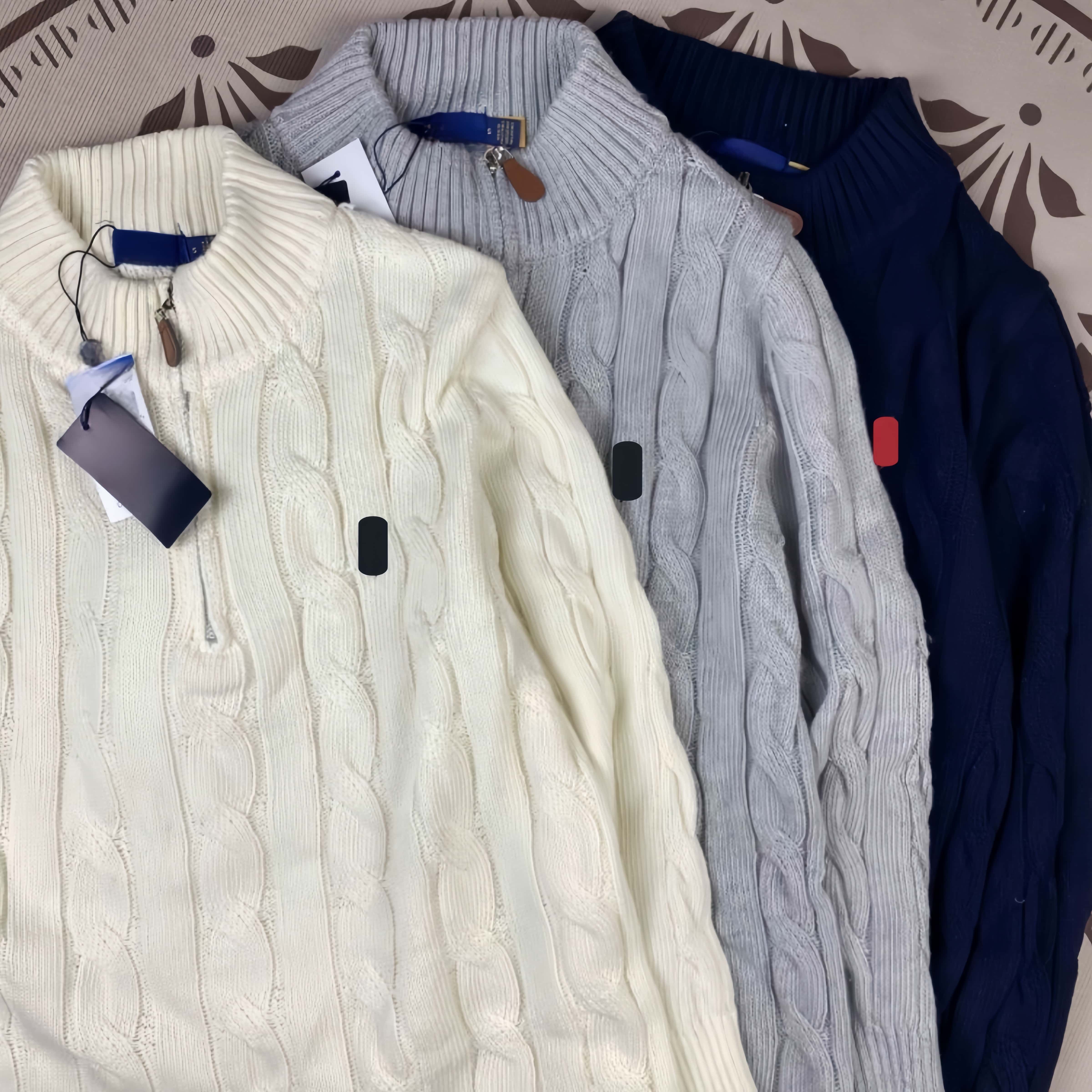 POLO sweaterMens designer sweater designer wool casual letter pull half zip Full Zippers quarter zip closure sweatshirt jumpers cotton knitted pullover sweaters