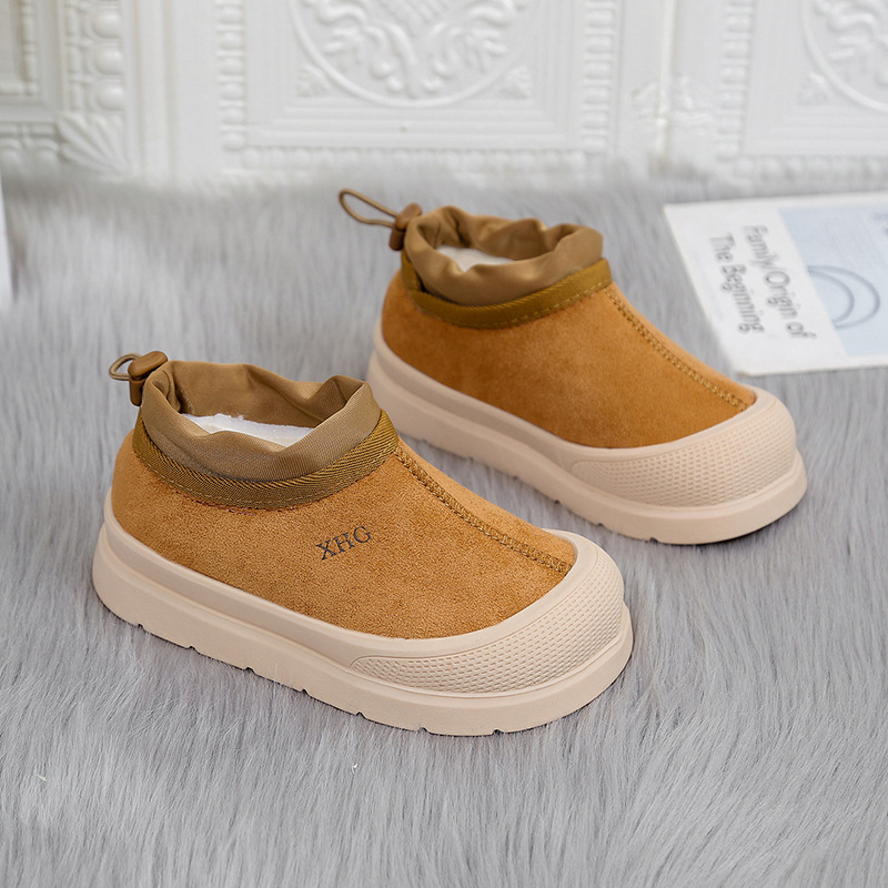 Free Shipping 2025 Winter Kids Warm Plush Cotton Shoes Thick Sole Slip-On Outdoor Leisure Shoes for Boys and Girls Easy Comfortable Cold Proof Design Plus Size 26-36