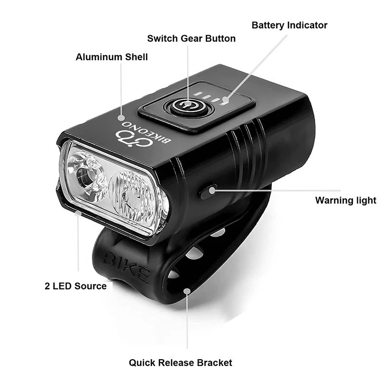 Bike Light USB Rechargeable MTB Front Lamp Headlight Flashlight Bicycle Lighting LED Accessories Taillights 250901