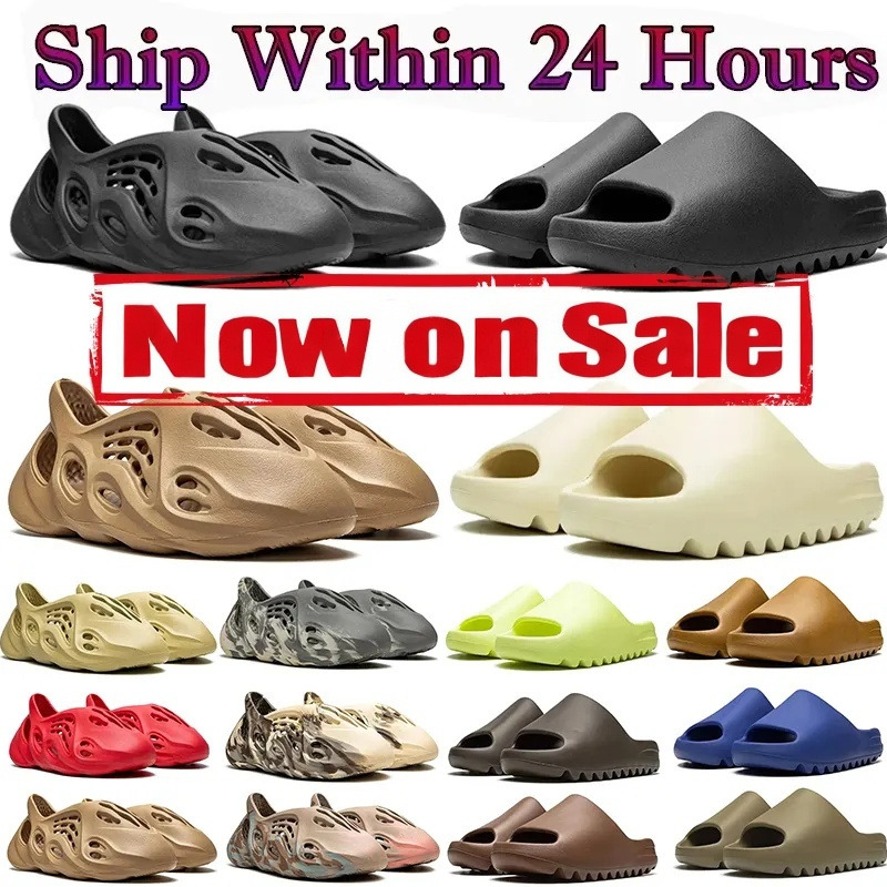 Designer Slippers Mens Slides Sandals Bone Onyx Resin Flax Azure Flax Glow Green MX Rubber Comfortable Women Classics Outdoor Summer Beach Slipper EVA Slide Shoes