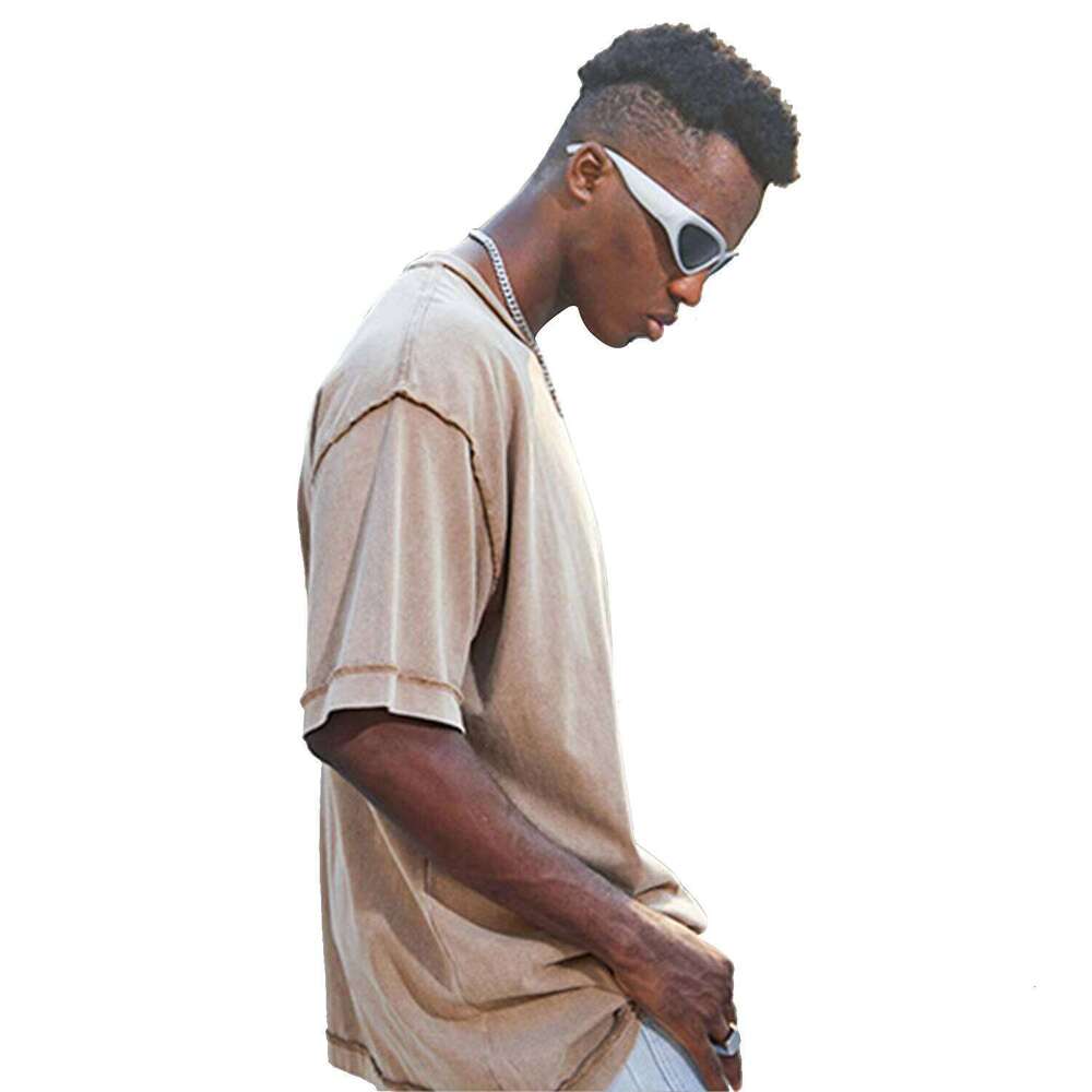 Designer Reverse Cut Unisex Luxury T-Shirt 100% Cotton Sweatshirt Oversized Streetwear Square Men's Acid Wash