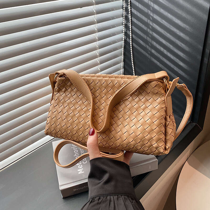 Dhpet_Wholesale 2025 Women's Woven Square - Textured Shoulder Purse With Double Straps, Small Crossbody Bag For Work Commute