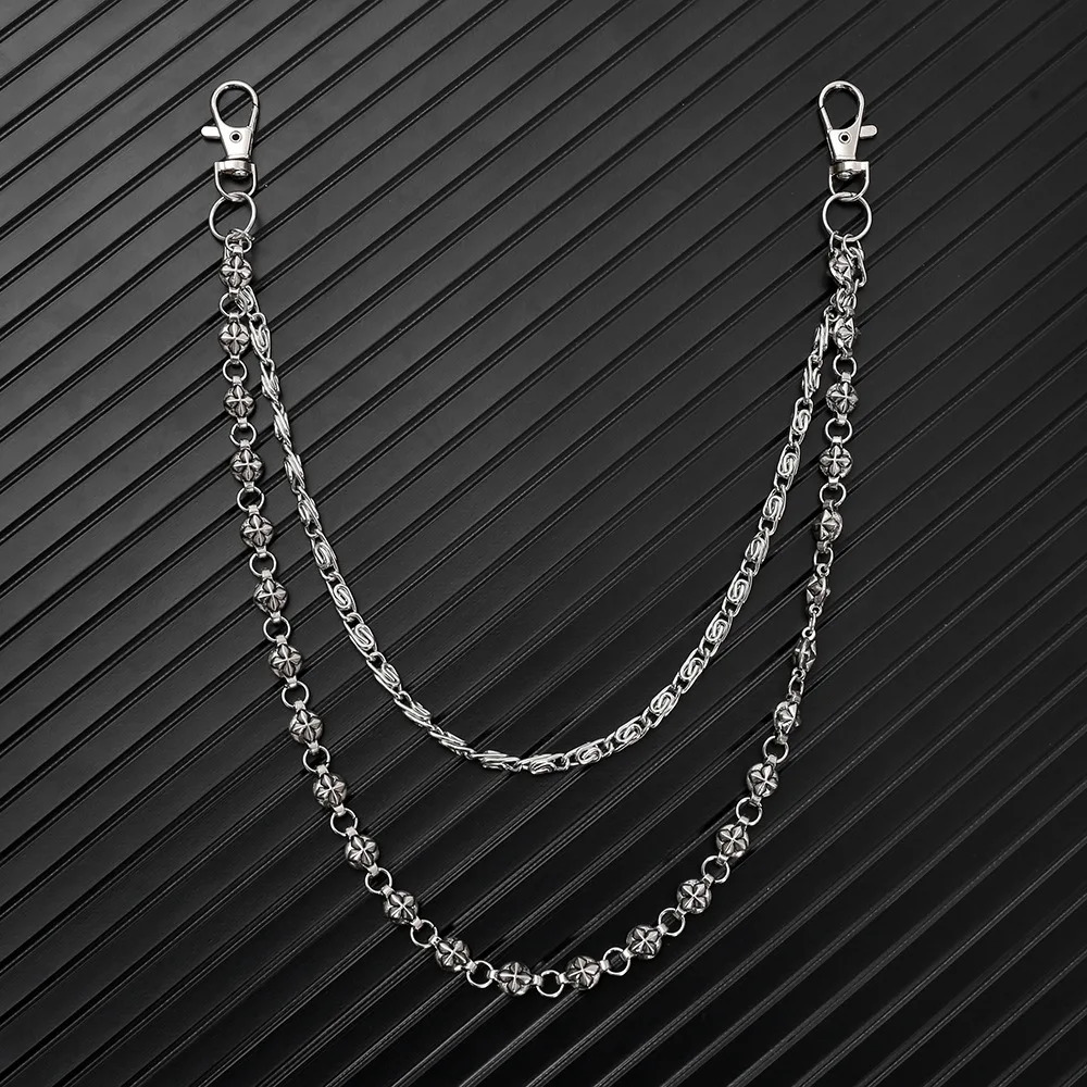 A Harajuku Style Street HipHop Y2k Jeans Chain Belts Personalized Punk Style DoubleLayer Waist Chain for Men Women Accessories250901
